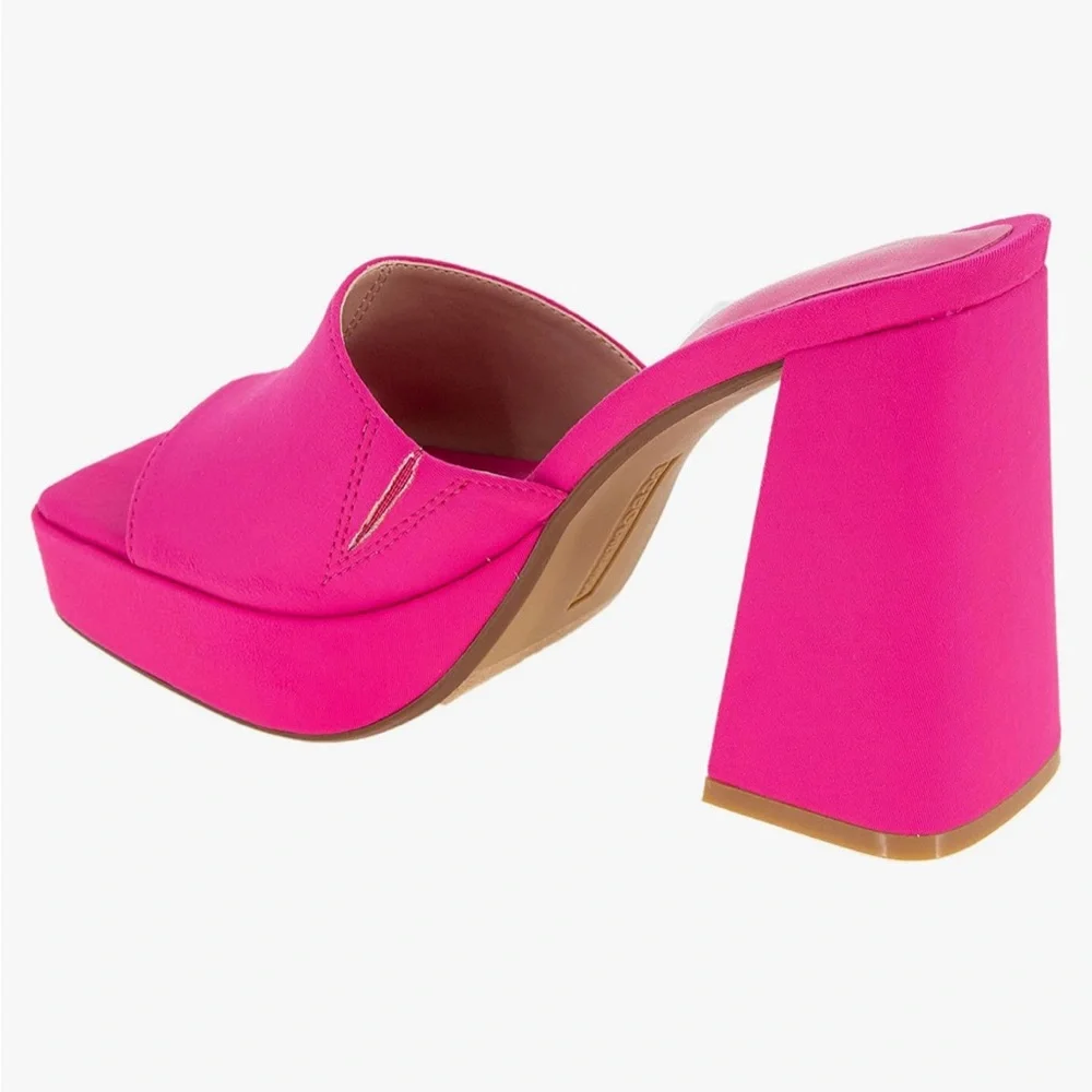 BCBGeneration Galixy Passion Pink Neo Barbie Platform Heeled Mule Sandals